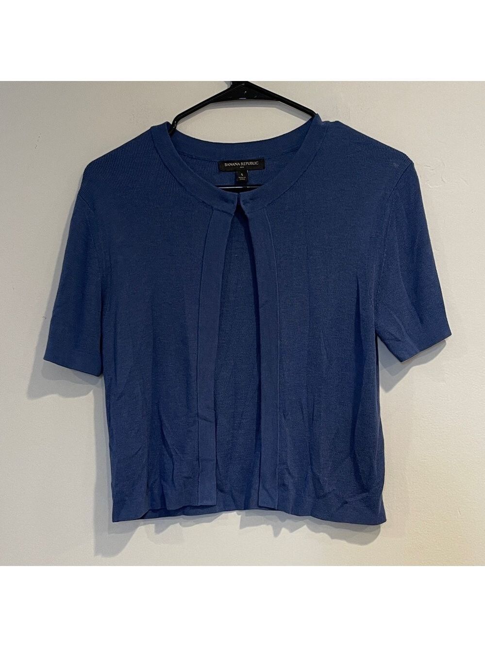 Banana Republic Blue Short Sleeve Cardigan Size Small